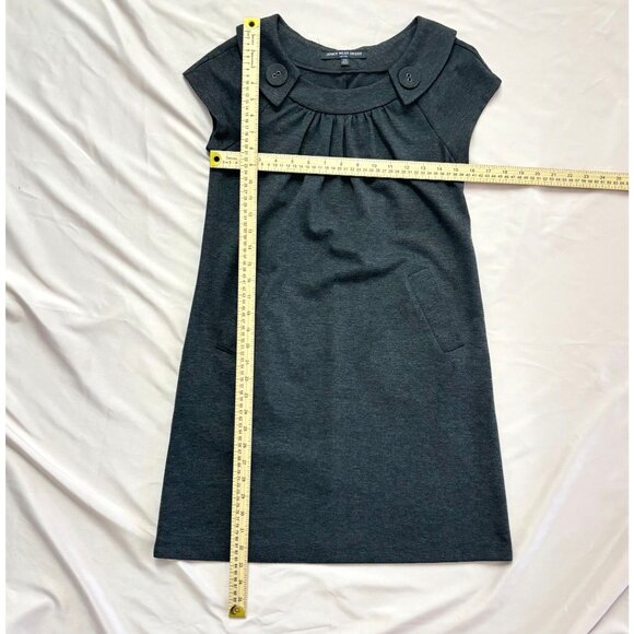 Jones Wear Knit Short Sleeve Pleated Shift Dress - Charcoal - Size Petite S - Picture 3 of 9